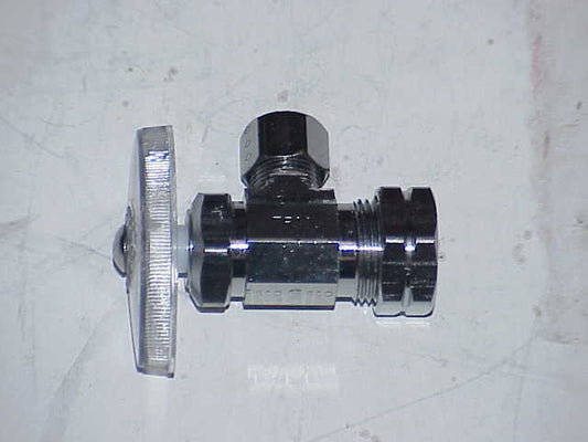 POLYBUTYLENE, CHROME PLATED WATER SHUTOFF VALVE