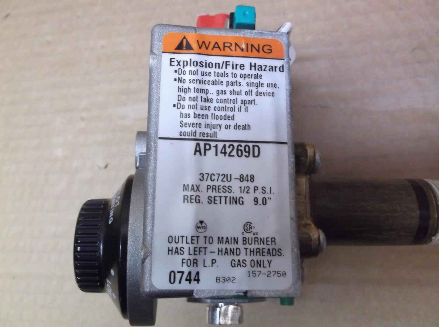 1/2" WATER HEATER LP COMBINATION VALVE CONTROL 