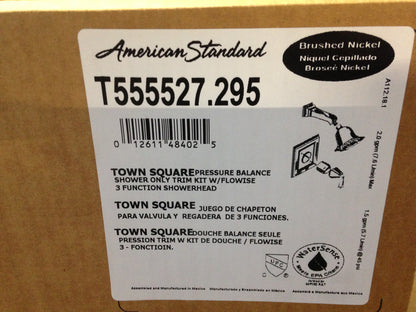 "TOWN SQUARE" PRESSURE BALANCE SHOWER ONLY TRIM KIT W/FLOWISE 3 FUNCTION SHOWER HEAD