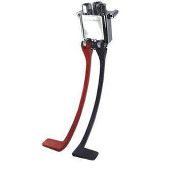 CHROME WALL MOUNT DOUBLE PEDAL VALVE WITH LONG PEDALS,