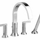 "BOULEVARD" CHROME DECK-MOUNT TUB FILLER WITH PERSONAL SHOWER