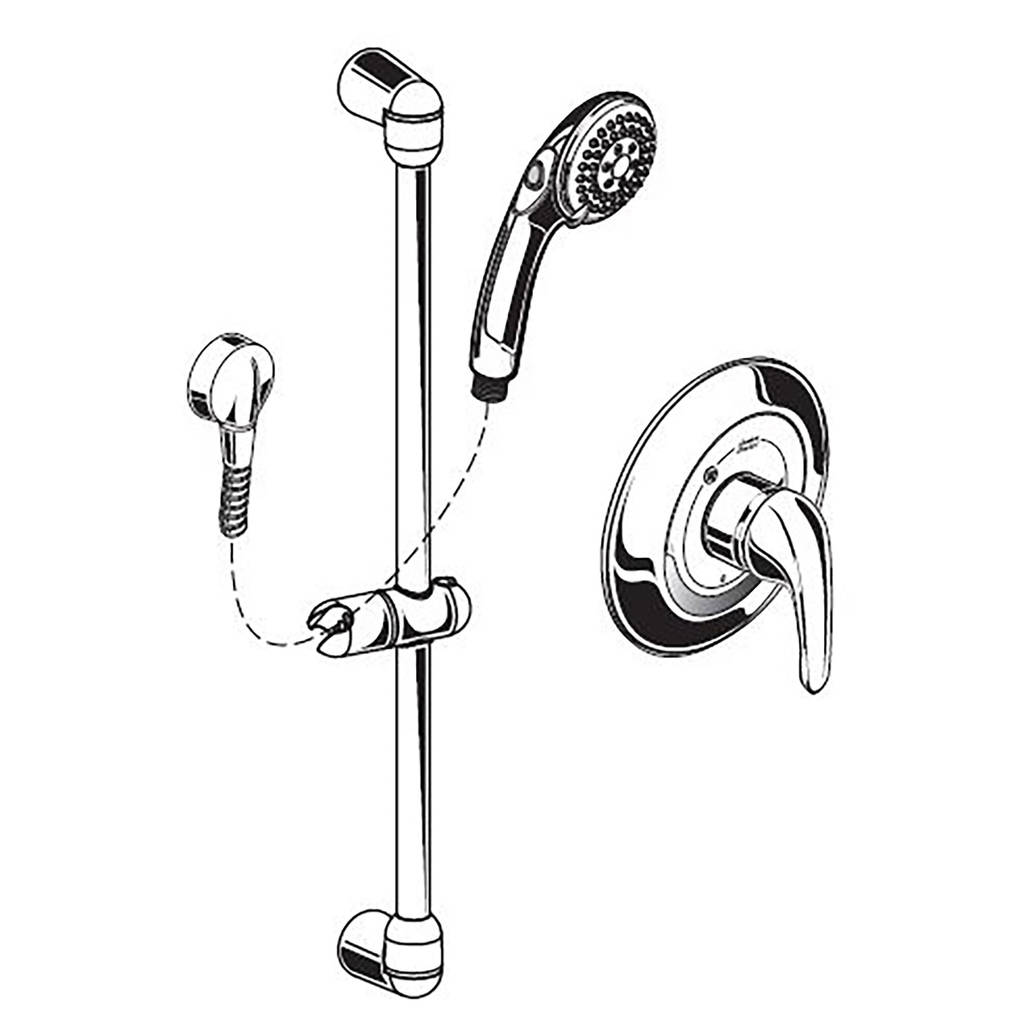 1.5 GPM "FLOWISE" CHROME COMMERCIAL SHOWER SYSTEM KIT,