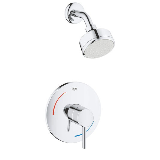 "CONCETTO" CHROME PRESSURE BALANCE VALVE SHOWER COMBO,TRIM ONLY