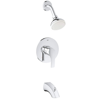 "EUROSMART" CHROME PRESSURE BALANCE TUB/SHOWER VALVE COMBO TRIM ONLY,