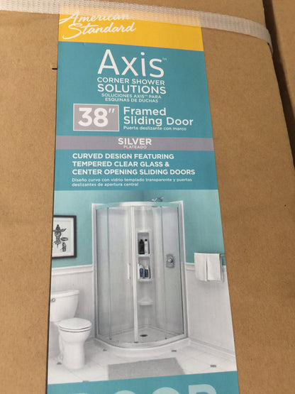 AXIS CORNER CURVED SHOWER DOOR ONLY, SILVER