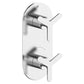 PERCY BRUSHED NICKEL 2 HANDLE THERMOSTATIC TRIM WITH TRI SPOKE HANDLES