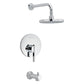 BERWICK TUB AND SHOWER TRIM KIT WITH RAIN SHOWERHEAD, CHROME