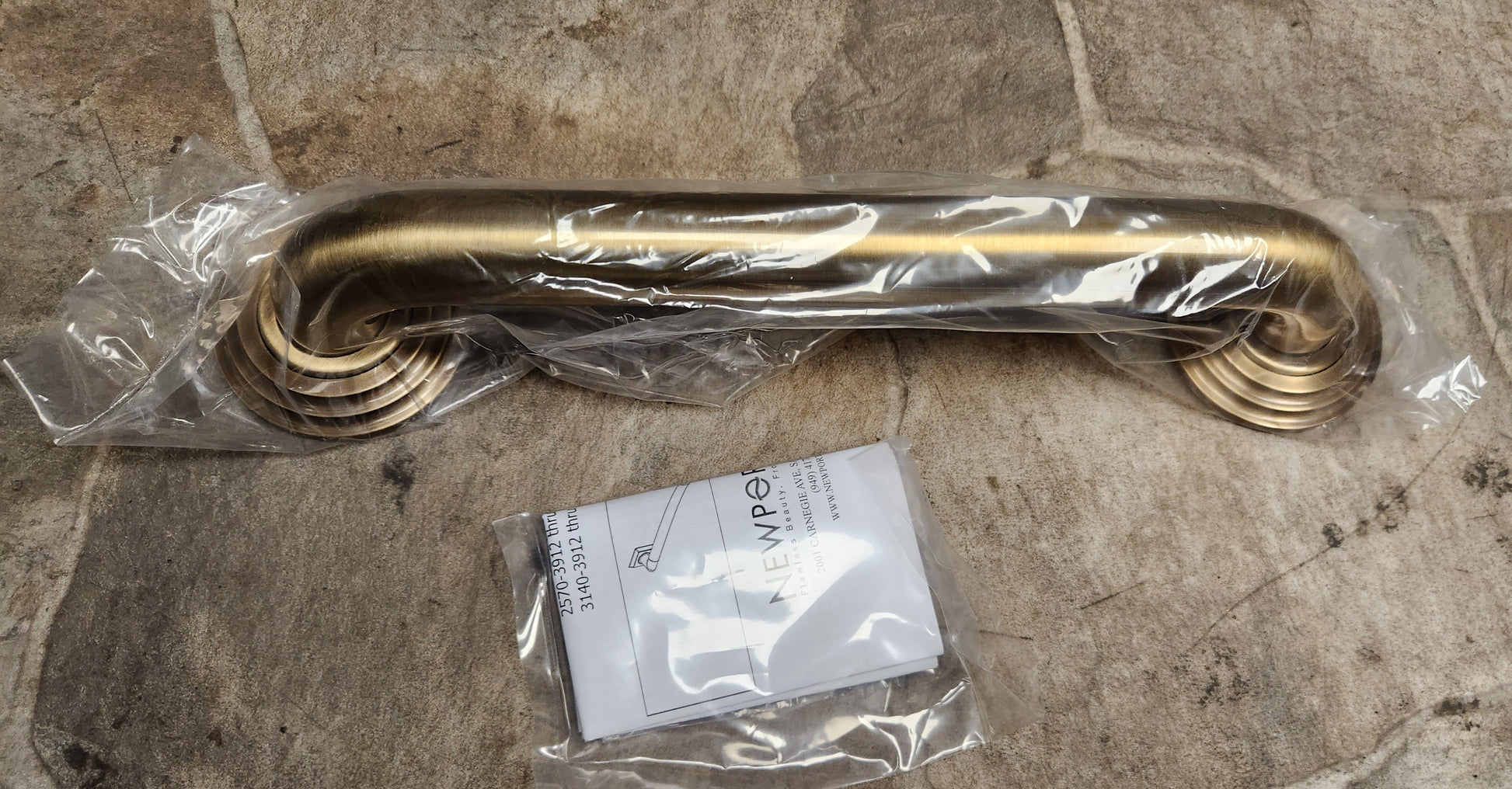 ASTOR 12" GRAB BAR ANTIQUE BRASS