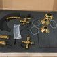 "AYLESBURY" SERIES WALL MOUNT BATHROOM FAUCET; POLISHED GOLD