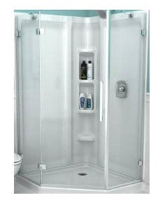 42"x72"H  CORNER SHOWER UNIT- CONSISTS OF WALL UNIT, BASE AND TEMPERED GLASS DOOR