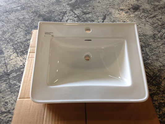 27" TRADITIONAL CONSOLE SINK TOP, SINGLE HOLE, WHITE