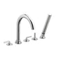 PERCY 2-HANDLE DECK MOUNT BATHTUB FAUCET WITH HAND SHOWER AND LEVER HANDLES