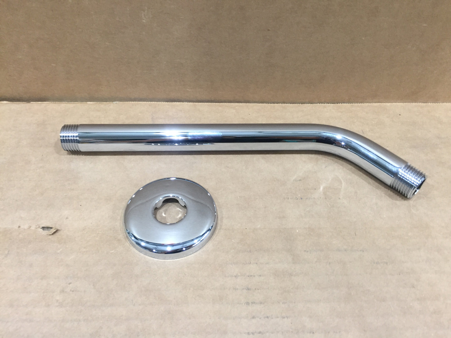 Extended Length 9-inch Modern Showerarm in Chrome, for Wall Mount Showerhead