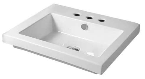 23-5/8" Ceramic Wall Mounted / Drop In Bathroom Sink with One Faucet Hole - Includes Overflow