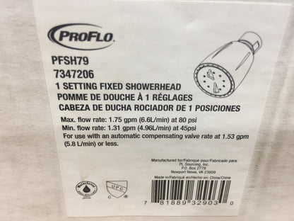 1 SETTING FIXED ROUND SHOWERHEAD IN POLISHED CHROME(2 PACK)