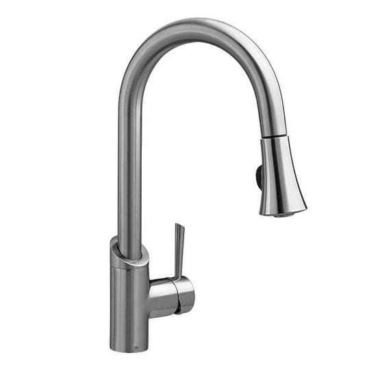 "FRESNO" PULL DOWN FAUCET, ULTRA STEEL