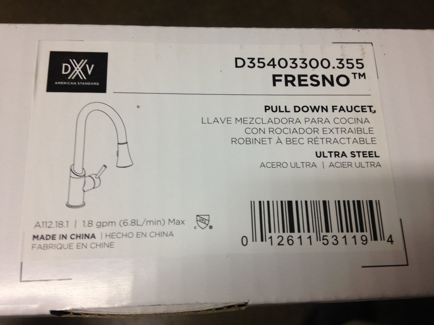"FRESNO" PULL DOWN FAUCET, ULTRA STEEL