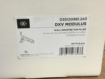 DXV MODULUS WALL MOUNT TUB FILLER- MATTE BLACK