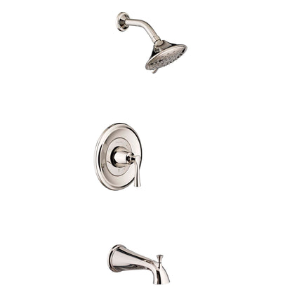 Estate Polished Nickel Pressure Balanced Bath And Shower Trim W/ 3 Function Shower Head