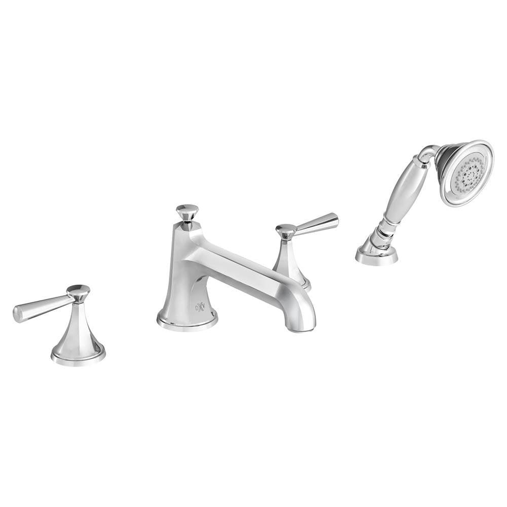 Fitzgerald Deck Mount Bathtub Faucet With Hand Shower; Polished Chrome