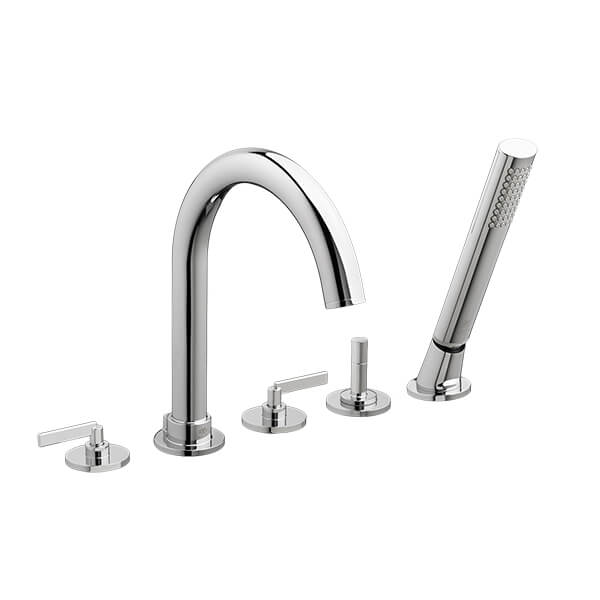 Percy 2-Handle Deck Mount Bathtub Faucet With Hand Shower And Lever Handles