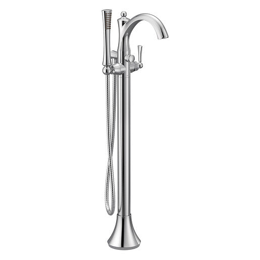 1 HANDLE FLOOR MOUNT TUB FILLER FAUCET WITH 1.75 GPM HAND SHOWER, CHROME